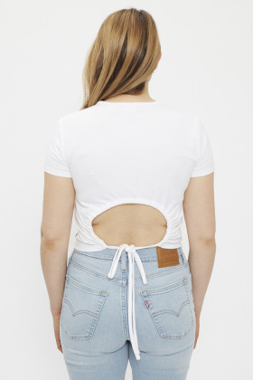 T-shirt rad tie blanc femme levi's en coton