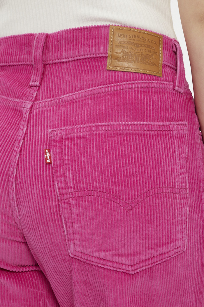 Jeans baggy dad en velours rose femme Levi s Destock Jeans