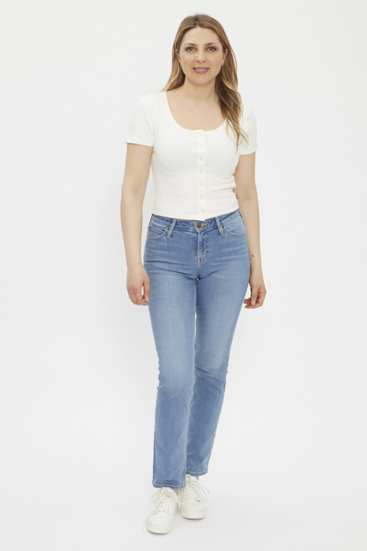 Top slim blanc à manches courtes femme Levi's