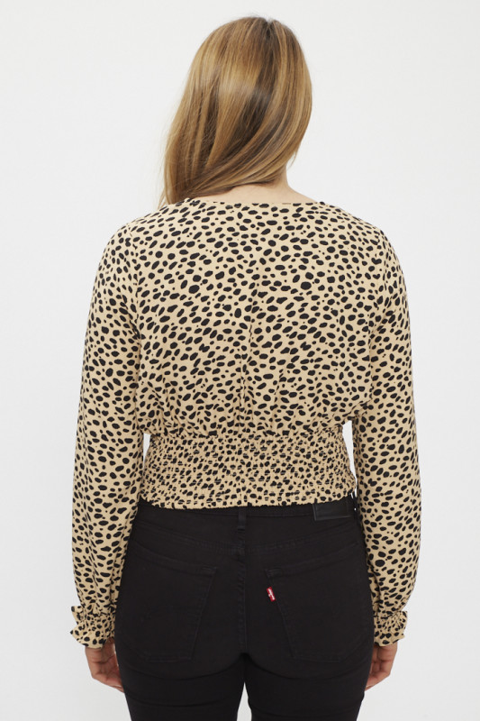 Blouse Tamara imprimé léopard coupe standard