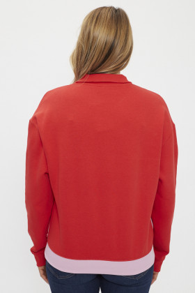 Sweat vintage multicolore en coton mélangé manches longues