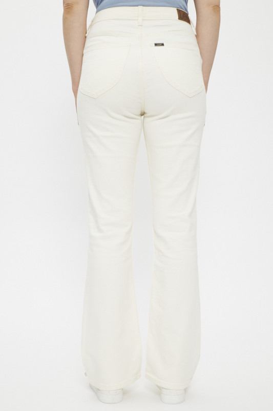 Jeans Bresse bootcut écru coton mélangé