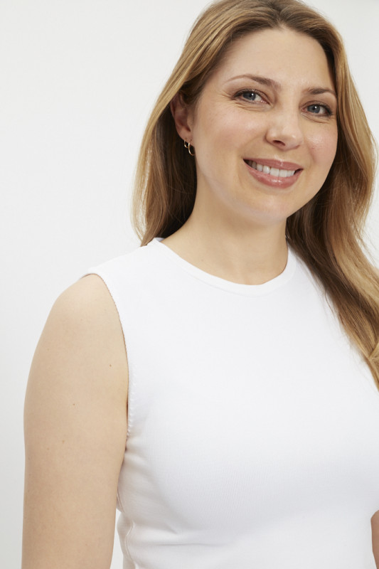 Top sans manches blanc femme