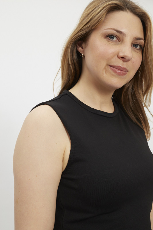 Top sans manches noir femme