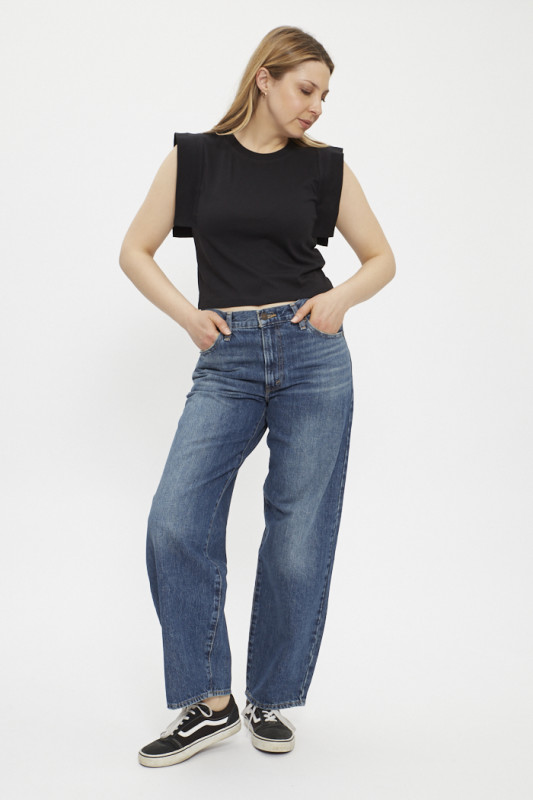 T-shirt fantaisie noir sans manches femme Only