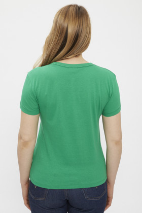 T-shirt vert motif Smile manches courtes