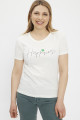 T-shirt blanc motif Happiness