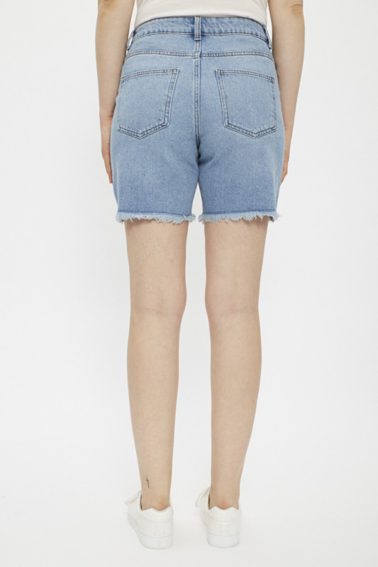 Short vintage bleu denim en coton