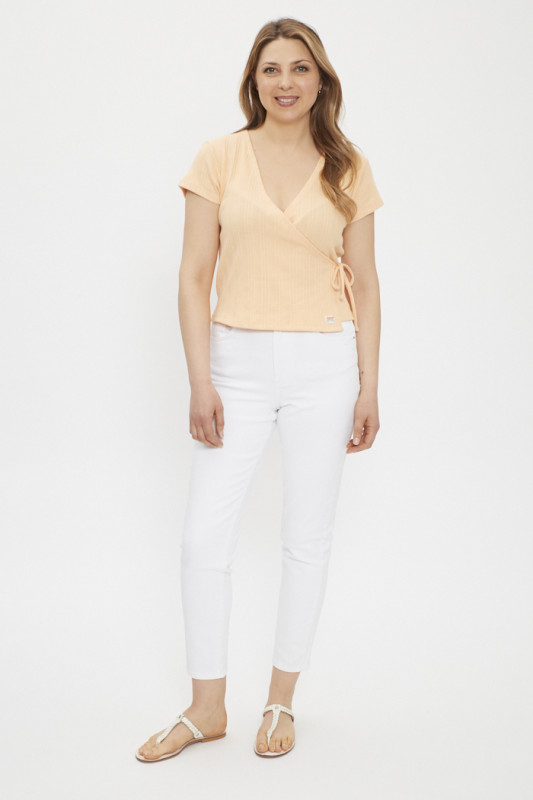 Jeans blanc coupe mom femme Only