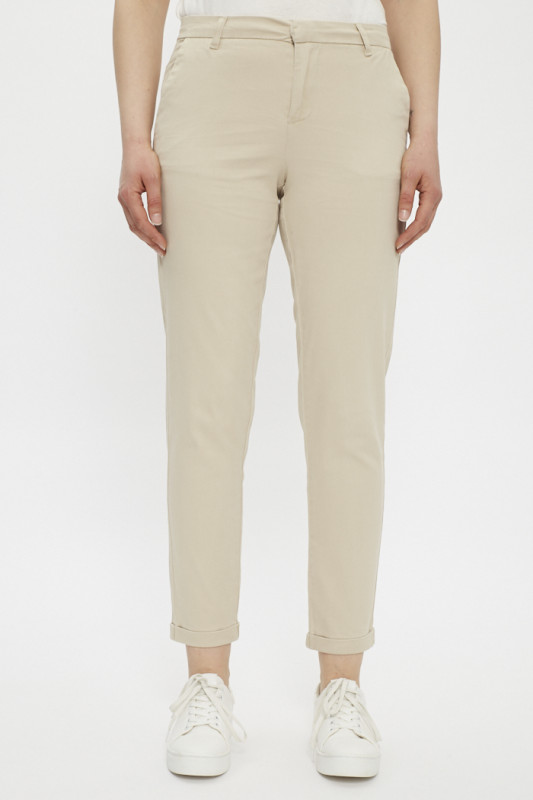 Pantalon chino beige en coton mélangé