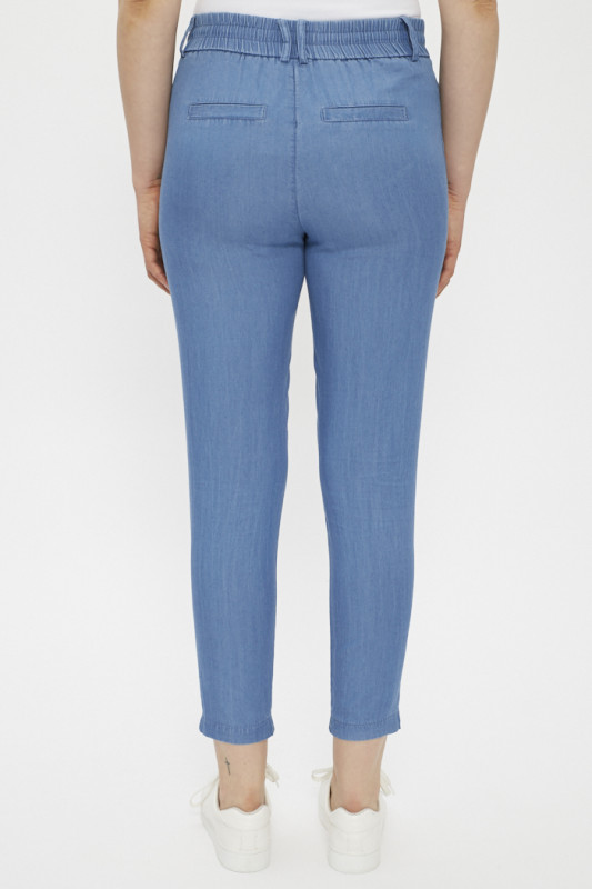 Pantalon medium blue denim coton et lyocell