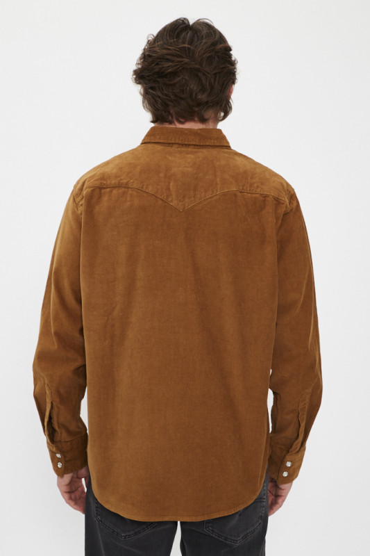 chemise Western Barstow velours marron