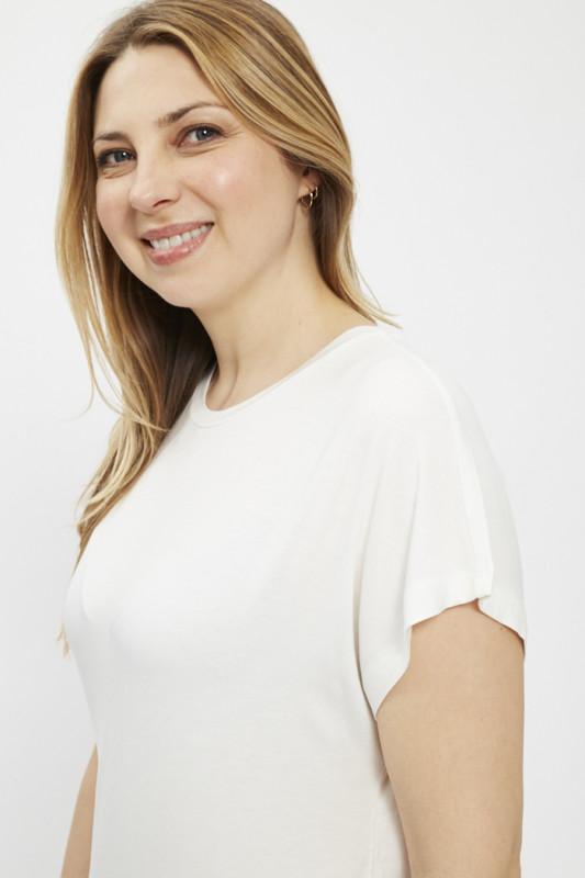 T-shirt blanc manches courtes évasées