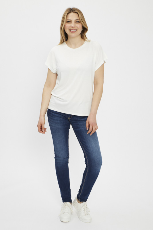 T-shirt blanc manches évasées JDY