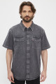 Chemise relaxed western gris