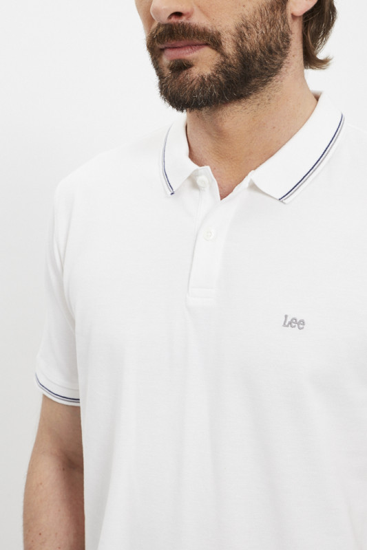 Polo blanc manches courtes