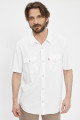 Chemise relaxed western blanche
