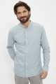 Chemise col mao coton et lin