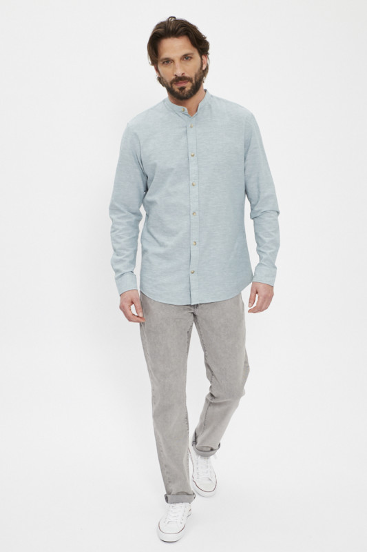 Chemise en coton et lin