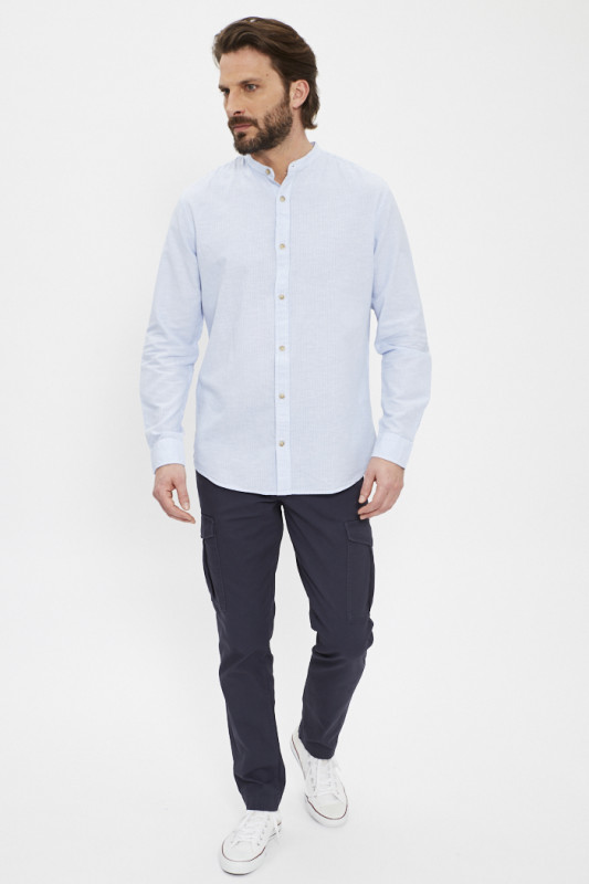 Chemise en coton et lin