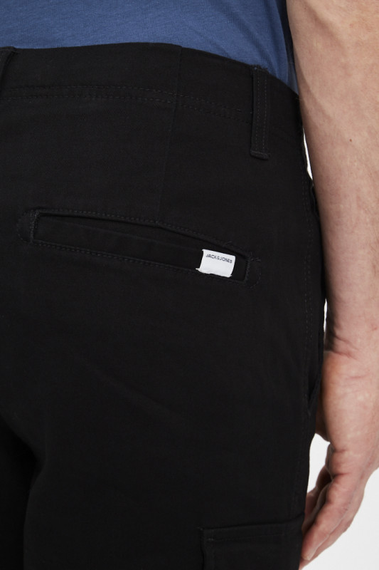 Chino cargo noir coton mélangé homme