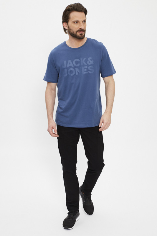 Chino cargo noir coton mélangé jack & jones