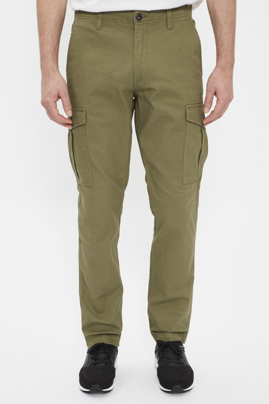 Chino cargo kaki coton mélangé homme