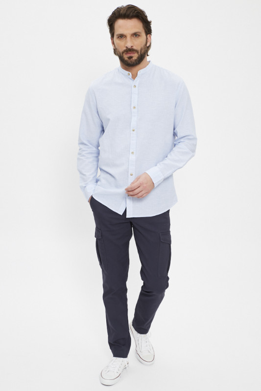 Chino cargo bleu marine coton mélangé homme jack & jones