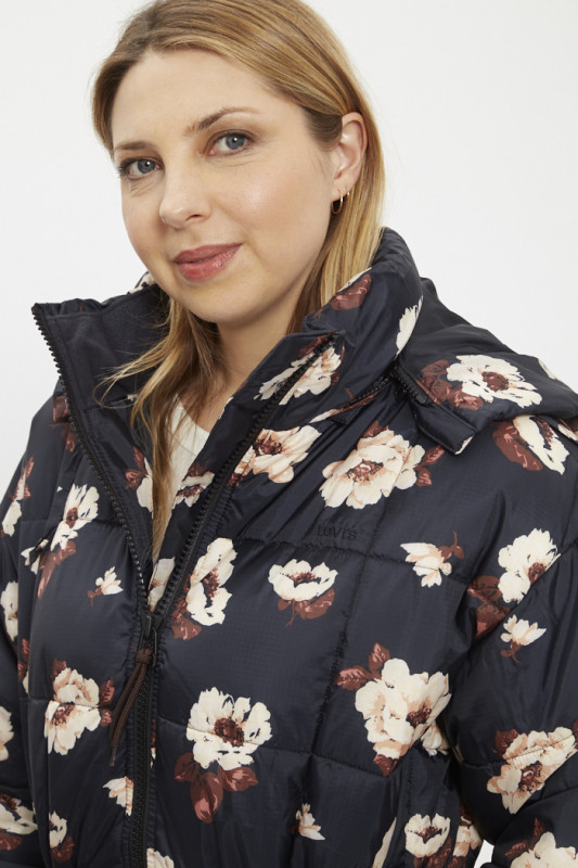 Doudoune noire à fleurs levi's