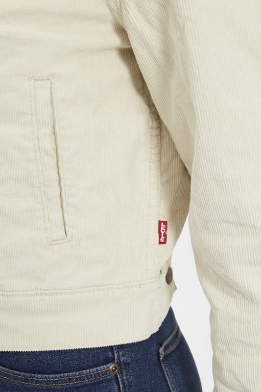 Veste trucker sherpa slim beige femme