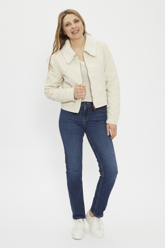 Veste trucker sherpa slim beige femme levi's