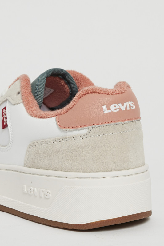Baskets basses en cuir beige femme Levi's