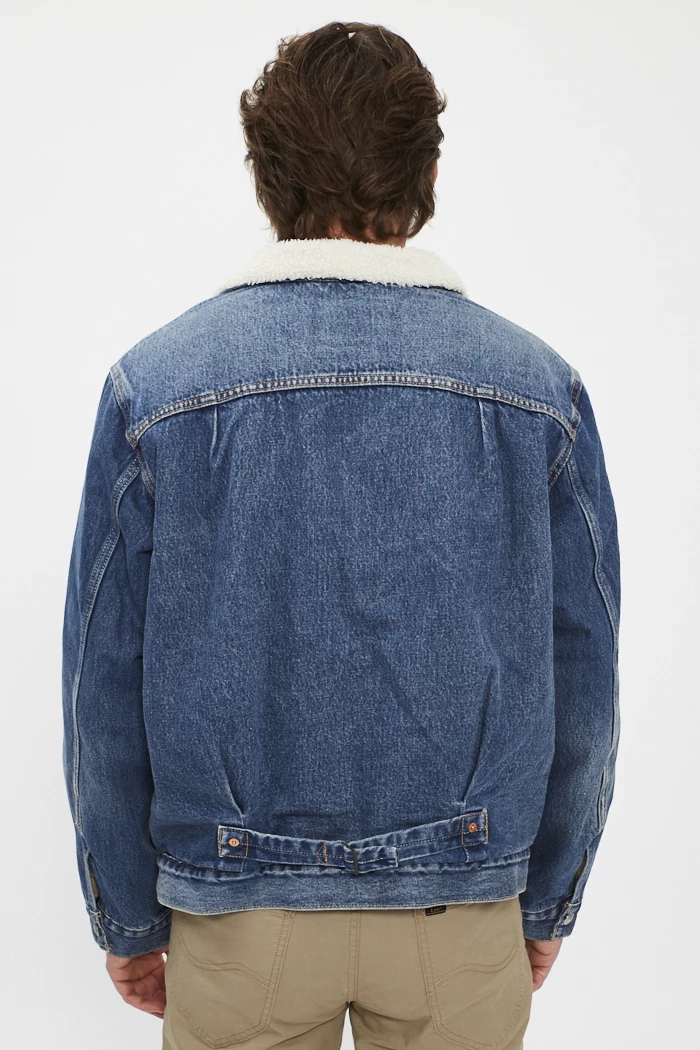 Veste En Jean Homme Lee Sherpa - Coupe Décontractée, Doublure Polaire Sherpa, Style Vintage Confortable - 11