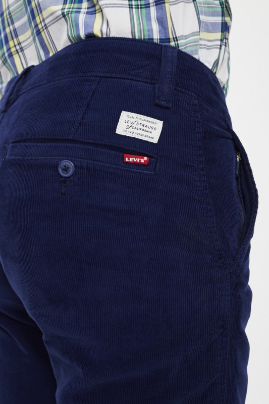 Chino standard velours bleu foncé coton mélangé levi's