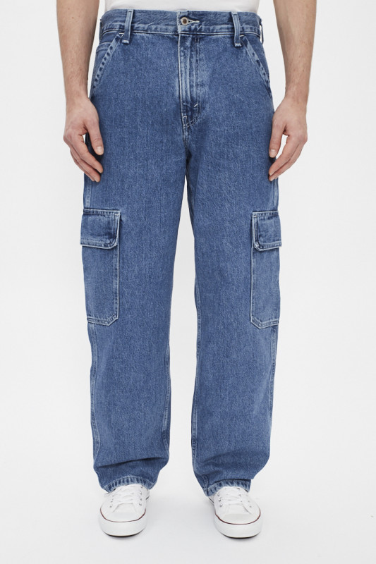 Jeans cargo ample Silvertab bleu délavé homme