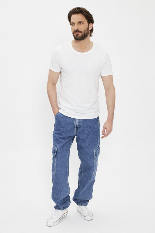 Jeans cargo ample Silvertab bleu délavé homme levi's