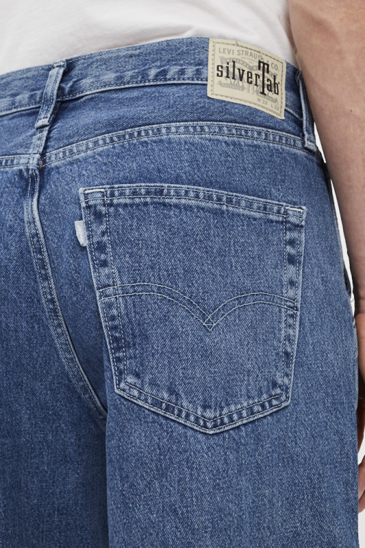 Jeans cargo ample Silvertab bleu délavé en coton