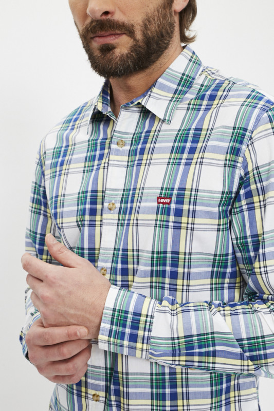 Chemise à carreaux Ls Battery coupe slim en coton