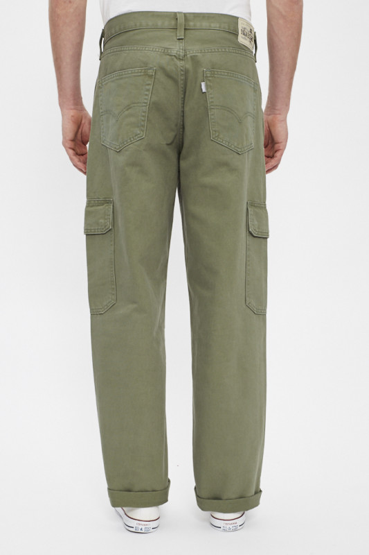 Jeans ample cargo Silvertab vert kaki homme