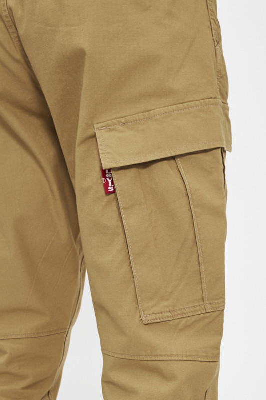 Pantalon cargo loball british kaki en coton mélangé