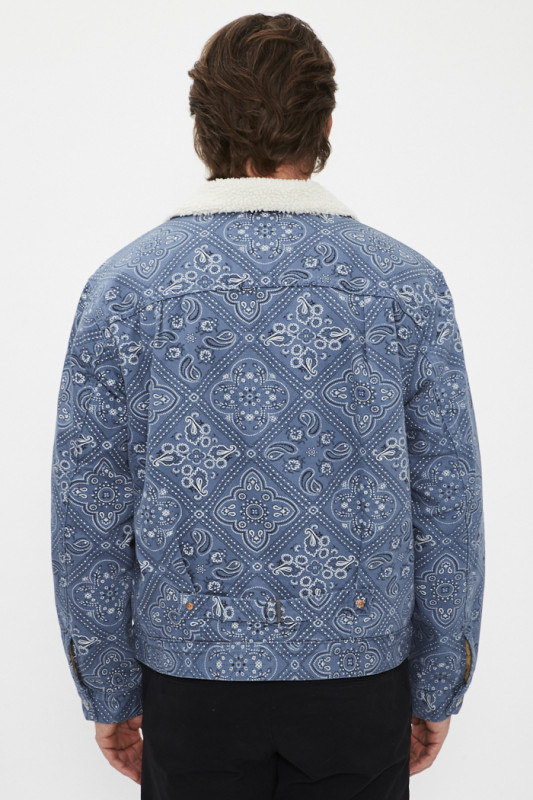 Veste Trucker sherpa bandana homme