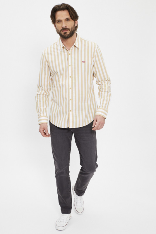 Chemise Ls Battery rayures beige coupe slim homme levi's