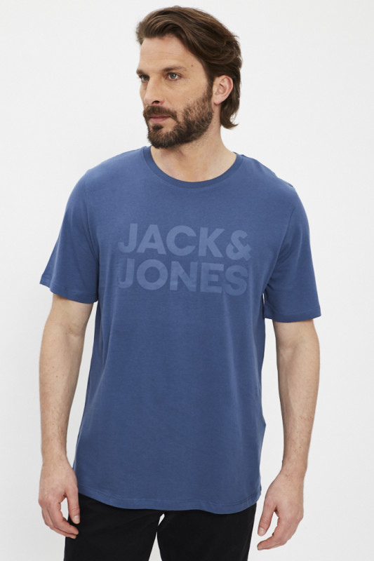 T-shirt imprimé bleu indigo homme