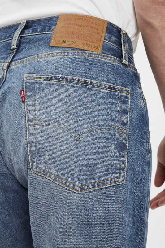 Jeans 501 '54 medium indigo en coton levi's