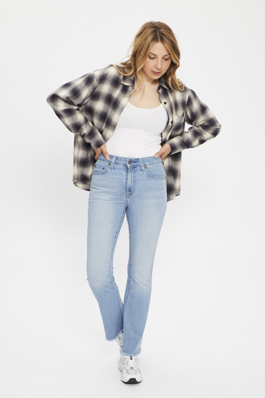 Jeans 725 bootcut taille haute bleu délavé femme levi's