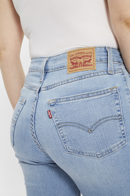 Jeans 725 bootcut taille haute bleu délavé coton mélangé levi's