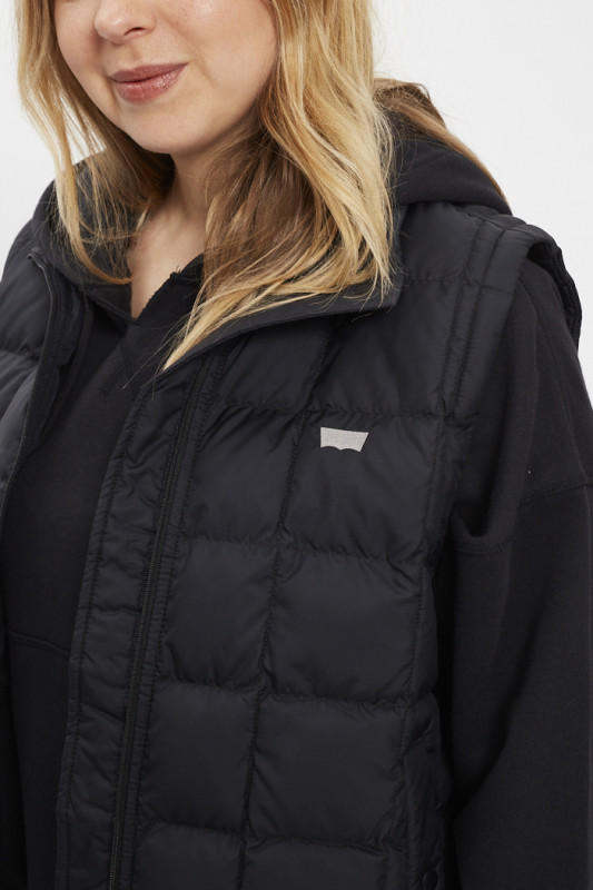 Doudoune sans manches matelassée noire levi's coupe standard