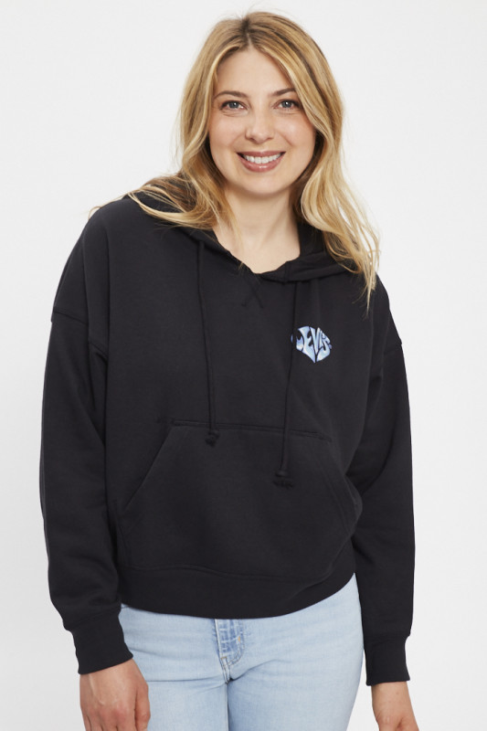 Sweat noir authentic à capuche femme