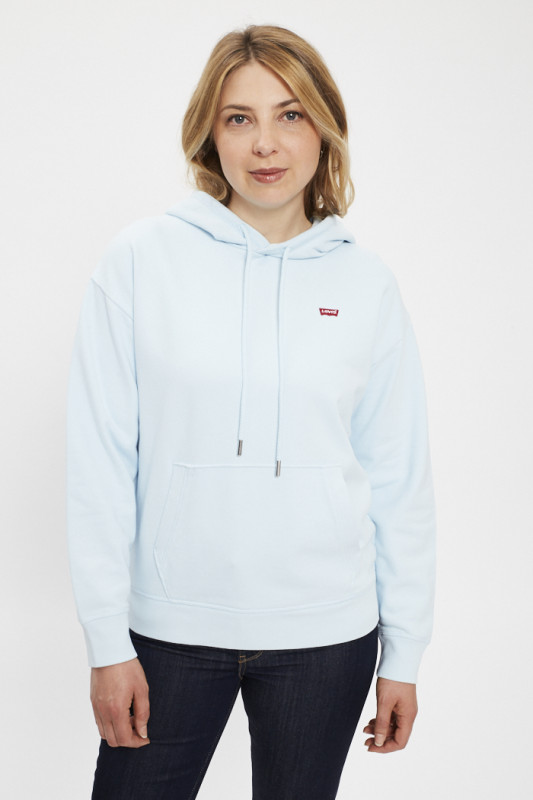 Sweat à capuche standard bleu ciel femme