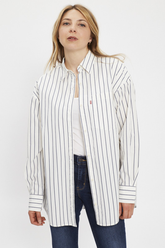 Chemise ample Nola blanche à rayures bleues femme Levi's
